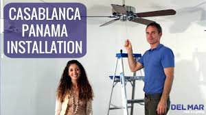 | casablanca fan 54 in casual brushed nickel ceiling fan with light kit and remote. Casablanca Panama Ceiling Fan Installation Youtube