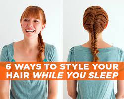 Sleeping with your hair up in a messy bun or high ponytail may seem harmless, but the tension from having your hair up for several hours can put a strain on take your beauty sleep to the next level by sleeping with a chic satin head scarf. 6 Ways To Style Your Hair While You Sleep