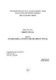 Maybe you would like to learn more about one of these? Doc Extradarea Institutie De Drept Penal ChiÅ£u Remus Academia Edu
