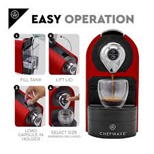 Aldi coffee machine nespresso compatible pods target wedding. Chefwave Espresso Machine For Nespresso Compatible Capsule Holder Cups Red Walmart Com Walmart Com