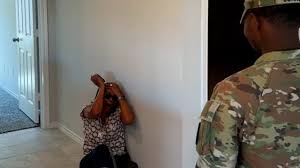 Watch mom fall to her knees when Army son surprises her in the last place  she expected