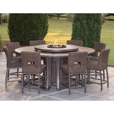 Brentwood 11 Piece High Dining Fire Pit Set Fire Pit Table Set Outdoor Fire Pit Seating Outdoor Deck Decorating