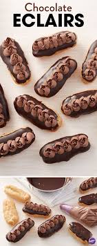 This Chocolate Eclairs Recipe Is Oooh La Lovely Made Using The Easy Blooms Tip Set These Chocolate Eclairs Are Eclair Recipe Desserts Chocolate Eclair Recipe