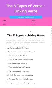 Free grammar worksheets from k5 learning; The 3 Types Of Verbs Linking Verbs Worksheets Free
