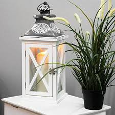 Holz Laterne Mit Metalldach Im Antik Look H43cm Gartenlaterne Holzlaterne Windlicht Mit Henkel Holzgestell Mit Glasfenste Laterne Garten Kerzenhalter Windlicht