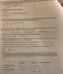 Solved Our First Goal Is To Find The Allele Frequencies F Chegg Com