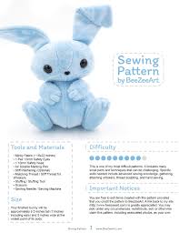 Pdf small bunny feet template : Bunny Plush Sewing Pattern Stuffed Animal Pattern Pdf File Digital Beezeeart