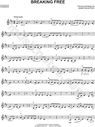 It's completely free to download and try the listed violin sheet music, but you have to delete the files after 24 hours of trial. Breaking Free From High School Musical Sheet Music Violin Solo In D Major Download Print Sku Mn0077393