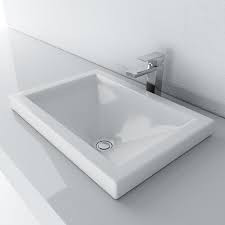 vitreous china semi recessed sink