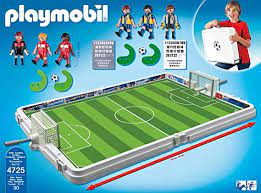 Set includes two figures, soccer ball, goal and two cones. Playmobil 4725 Grosse Fussball Arena Im Klappkoffer Amazon De Spielzeug