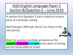 The example questions and breakdowns were really useful. Aqa English Language Paper 2 June 2019 Teaching Resources