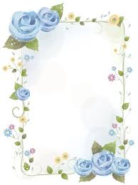 Beautiful Blue Rose Border Stationery Poster Background Material Flower Frame Flower Backgrounds Printable Frames
