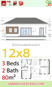 Shed roof house plans & designs. House Plans 12x8 With 3 Bedrooms Hip Roof Sam House Plans Hip Roof House Plans House Construction Plan