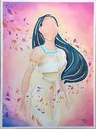 Original Disney Princess Pocahontas Colors Of The Wind Watercolor Painting Watercolor Disney Cartoon Drawings Wind Art