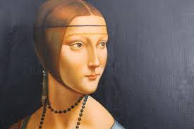 Ubekendt kunstner. Olie på lærred, kopi efter Leonardo da VInci, signeret  på verso J Szewczyk. Kunst