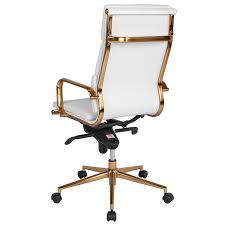 Place your order online to enjoy convenient home delivery. High Back White Leather Executive Swivel Office Chair With Gold Frame Synchro Tilt Mechanism And Arms Restaurant Furniture Org