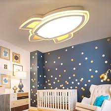 Litfad Simple Cartoon Rocket Dimmable Led Ceiling Light For Kids Bedroom Creative Deco Ceiling Lamp For Children S Room Amazon Com