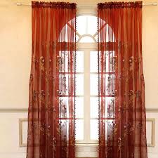 Modern Flowers Semi Sheer Curtain Sets Grommet 4 Prong Pinch Pleat 2 Panels Window Treatment With Roman Circles For Living Room Red Blue Curtains Drapes