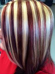 Black Red And Blonde Bob Hairstyles Pin By Mike On Coiffure Different Hair Colors Hair Color Highlights Hair Color