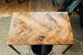 Diy Herringbone Table The Sorry Girls In 2020 Diy Dining Table Diy Table Top Decor
