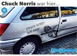 Chuck Norris War Hier Fussabdruck Auf Auto Auto Witze Witze Chuck Norris Spruche