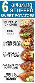 6 Amazing Ways To Stuff A Sweet Potato Recipe Sweet Potato Toppings Recipes Potato Toppings