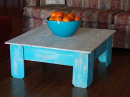 Distressed White And Blue Coffee Table Wood Farmhouse Coffee Table Distressed Coffee Table Farmhouse Table Decor