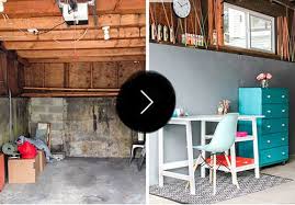 Before After An Unused Garage Becomes A Colorful Craft Studio Craft Studio Design Design Sponge Trunk Makeover
