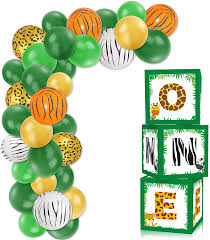 Giraffe balloon arch, great balloon decor for jungle, safari or animal theme. Amazon Com First Birthday Balloon Box Decorations Jungle Safari 1st Birthday Boxes Blocks Decor For Baby Boys Girls Birthday Party Supplies Milestone Cake Smash Photo Props Backdrop Toys Games