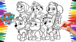 Supercoloring.com is a super fun for all ages: Paw Patrol Coloring Book How To Draw Paw Pups For Kids Chase Marshall Rocky Skye Rubble Zuma Youtube