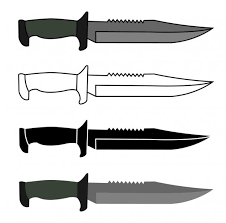 A principios de 1800 era común para los hombres llevar un cuchillo como arma de mano, pero fue en 1830 cuando realmente se popularizaron los cuchillos bowie, cuando un artesano fabricó un cuchillo por encargo para el famoso jim bowie. Cuchillo Bowie Imagenes Vectoriales Grafico Vectorial De Cuchillo Bowie Depositphotos