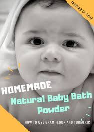 This baby powder absorbs moisture keeping your baby comfortable all day. How Make A Baby Bath Powder At Home Natural Ingredients Baby Bath With Gram Flour And Turmeric Step By Step Instructions On Gram Flour Baby Bath Powder Bath