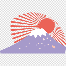 Japan Mount Fuji Logo Red Mountain Color Line Area Transparent Background Png Clipart Hiclipart