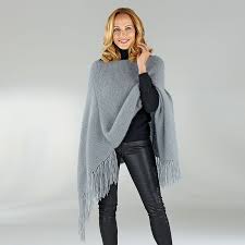 Damenponcho Super Kid Mohair 758013 Stricken Fischer Wolle Poncho