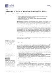 Pdf Behavioral Modeling Of Memristor Based Rectifier Bridge