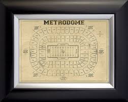 Vintage Style Print Of The Metrodome Stadium Seating By