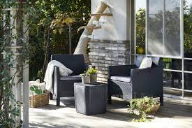 Luzon rezolith outdoor patio side table graphite removable top for extra storage. Allibert Luzon Side Table Graphite Rezolith Allibert