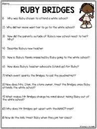 English as a second language (esl) grade/level: Ruby Bridges Movie Viewing Guide Worksheet For School Integration Civil Rights