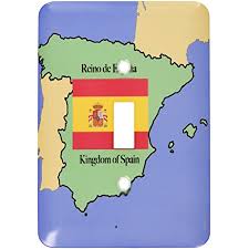 Available in the following map bundles. 3drose Lsp 40068 1 The Map And Flag Of Spain With The Kingdom Of Spain Printed In Both English And Spanish Single Toggle Switch Switch Plates Amazon Com