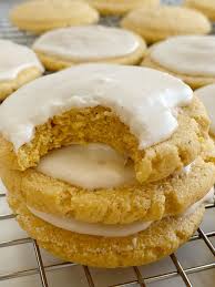 Pumpkin Sugar Cookies With A Sweet Pumpkin Spice Glaze Soft Baked Pumpkin Cookies With A Light And Pumpkin Sugar Cookies Pumpkin Cookies Sugar Cookies Recipe