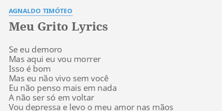 Os verdes campos da minha terra (green green grass of home). Meu Grito Lyrics By Agnaldo Timoteo Se Eu Demoro Mas