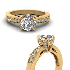 Our wedding ring sets are made with high quality gold & diamonds made to last a lifetime. Vintage Pave Wrap Round Diamond Engagement Ring In 14k Yellow Gold Fascinating Diamonds