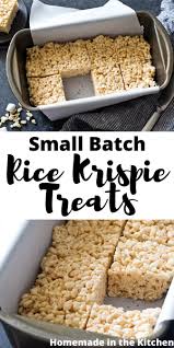 Small Batch Rice Krispie Treats In 2020 Krispie Treats Recipe Rice Krispie Treats Small Batch Baking