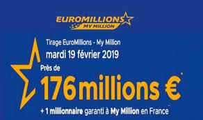 En ce début de semaine pour le tirage du loto du 11 février 2019 nous jouons pour 12 millions d'euros. Fdj Resultat Euromillions My Million Mardi 19 Fevrier 2019