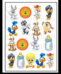 Baby Loony Tunes Outline Cutout Edible Image Toppers. — Choco House