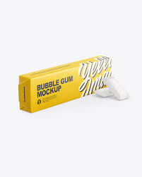 Download Chewing Bubble Gum Pads Matte Packaging Mockup Half Side View In Box Mockups On Yellow Images Object Mockups PSD Mockup Templates