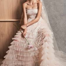 Bouquets with garden roses and greenery. 36 Pink And Rose Gold Wedding Dresses For The Modern Romantic Bride