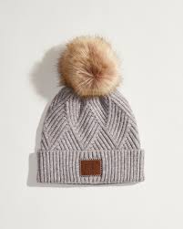 C C Cheveux Diagonal Knit Pom Pom Beanie The Paper Store In 2020 Pom Beanie Knitting Holiday Stocking Stuffer