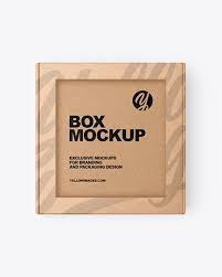 Download Kraft Box Mockup In Box Mockups On Yellow Images Object Mockups PSD Mockup Templates