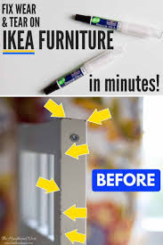 Much of the shaping of the repair can. Reparieren Sie Abnutzungserscheinungen An Ikea Mobeln In Wenigen Minuten Mit Diesem Neuen Produkt Ikea Furniture Diy Repair Repair